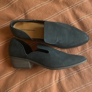 Lucky Brand Women's Black Heeled Loafers